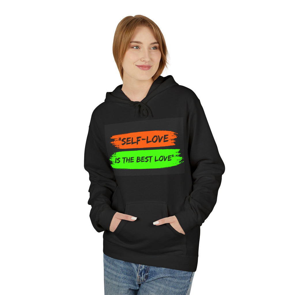 Self Love Hoodie - "Self Love Is The Best Love" Neon Brushstroke Pullover