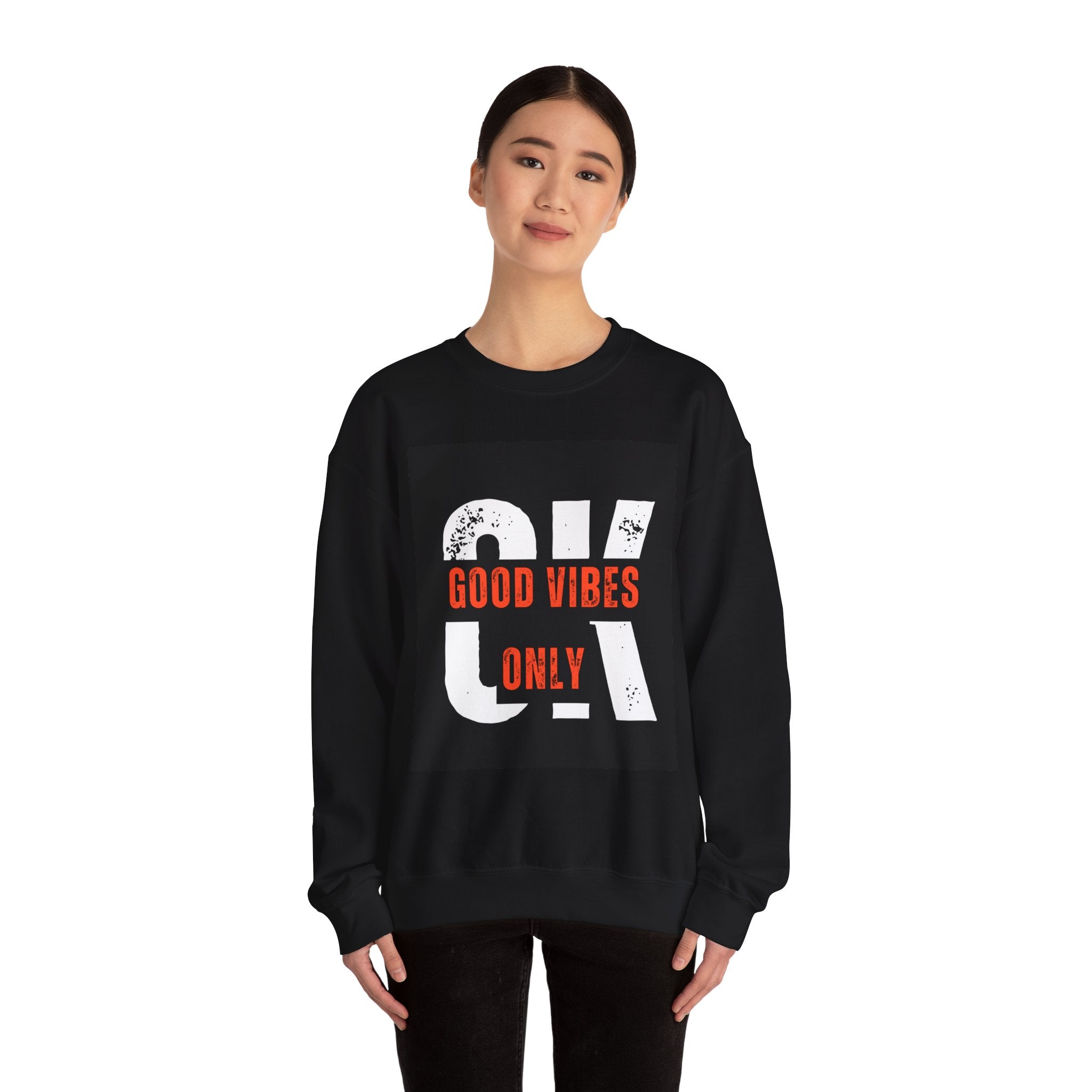 Crewneck Sweatshirt - "Good Vibes Only" Bold Graphic